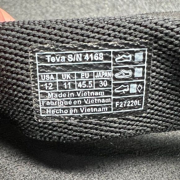 Teva Mush II Flip Flops Men's 12 Black Athletic Summer Beach Toe Post Sandals - Picture 10 of 10